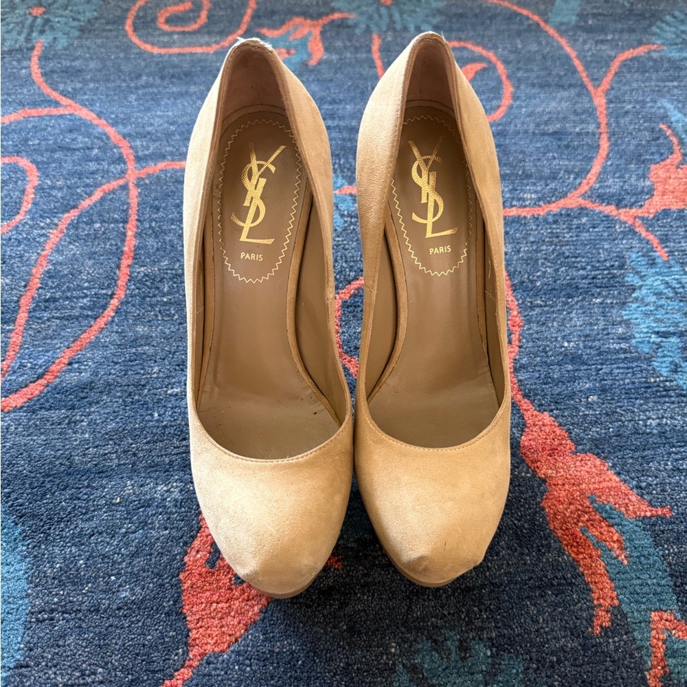 Yves Saint Laurent Tan Stiletto Heels